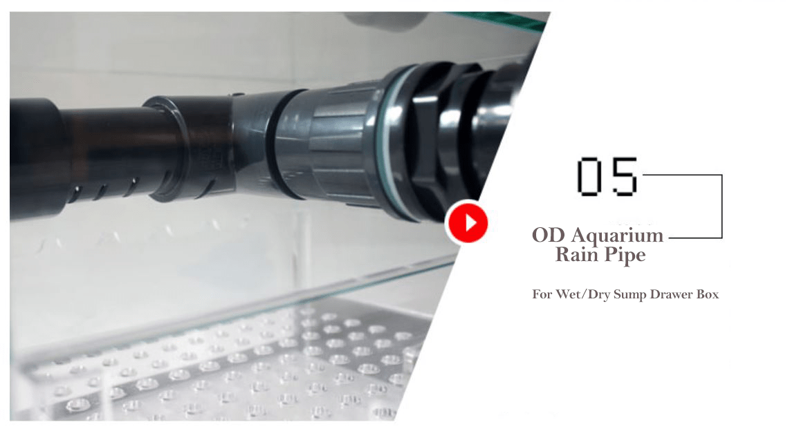 Zen Pro S Series Elmwood Aquarium Cabinet OD Aquarium Rain Pipe